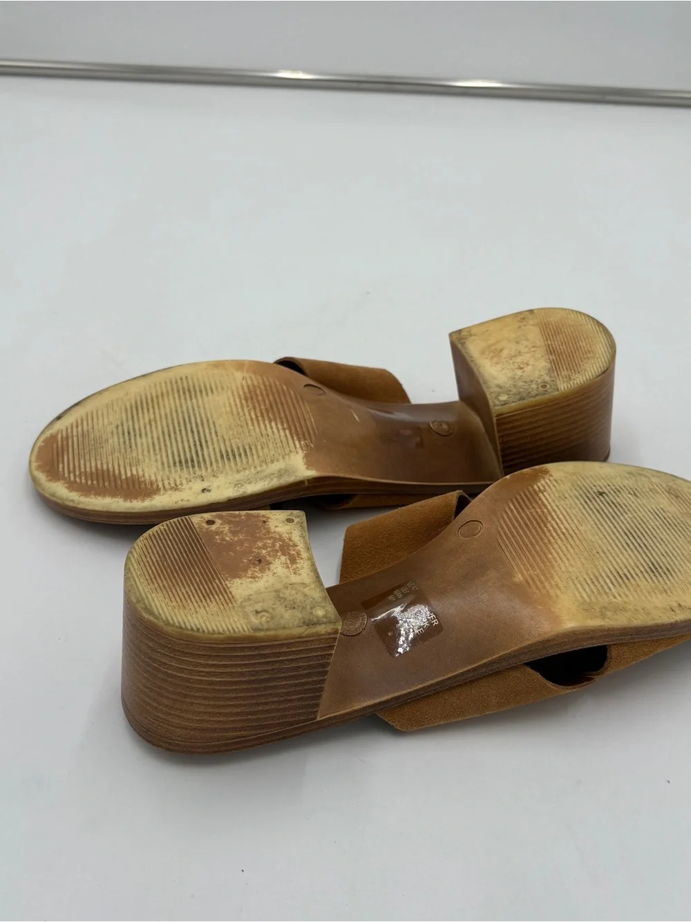 Mila Paoli Brown Tan Suede Sandals Block Heel Made in Italy Women’s Size 10.5